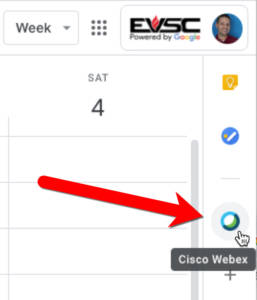 Webex in the Google Calendar Side Panel