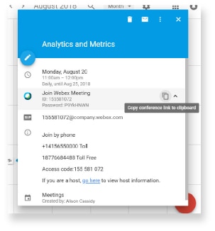 Webex Meeting Details