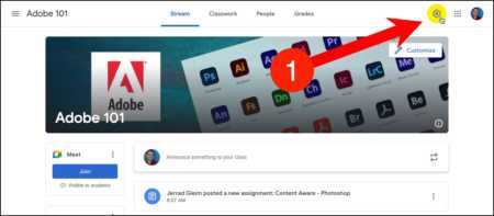 Google Classroom - Click on the Settings icon in the top-right corner.